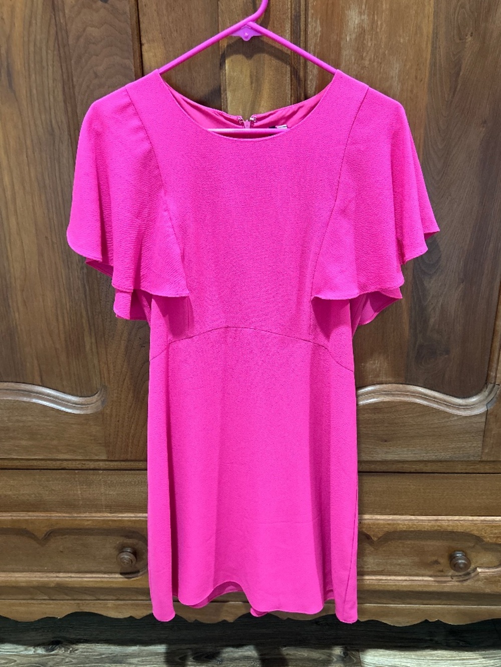 Pink ruffle sleeve dress women small